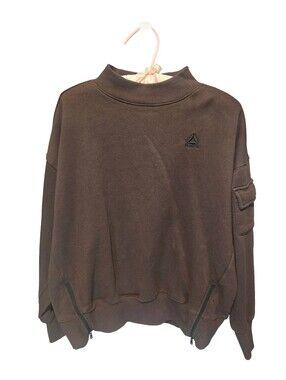 Reebok Brown Cowl-Neck Pullover Sweater, Size Small